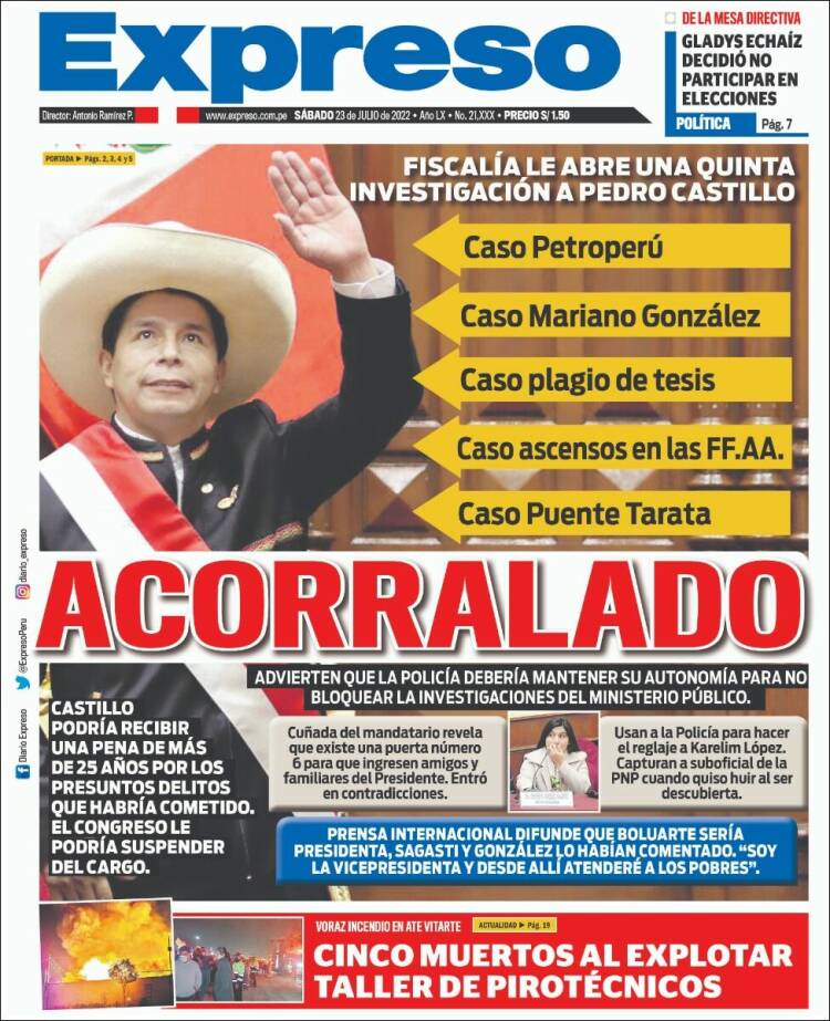 Portada de Expreso (Per&uacute;)