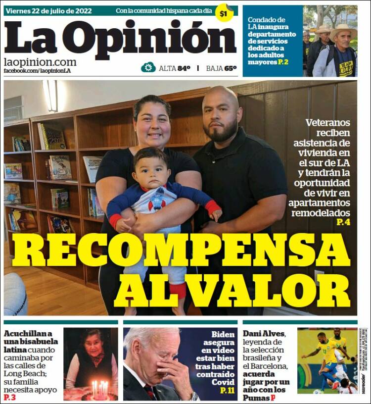 Portada de La Opinión (USA)