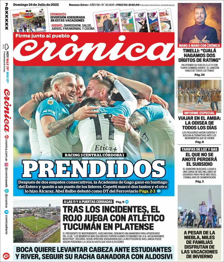 Portada de Crónica (Argentina)