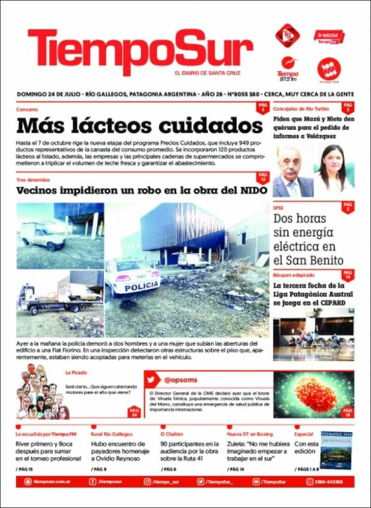 Portada de Tiempo Sur (Argentina)