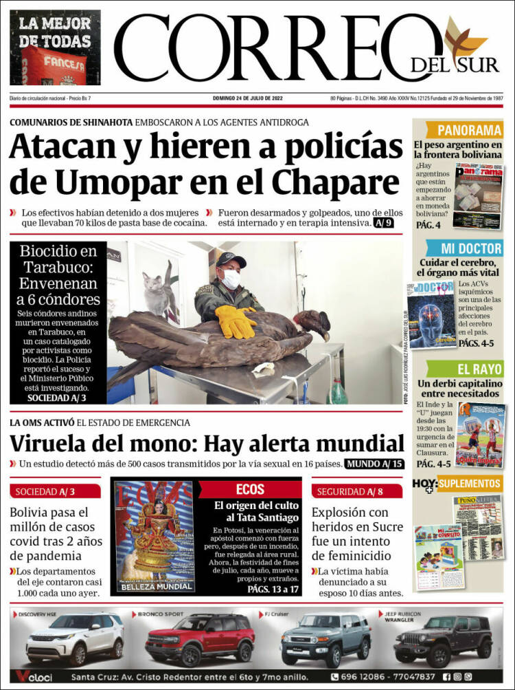 Portada de Correo Sur (Bolivia)