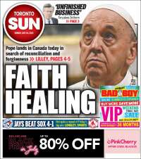 Portada de The Toronto Sun (Canadá)