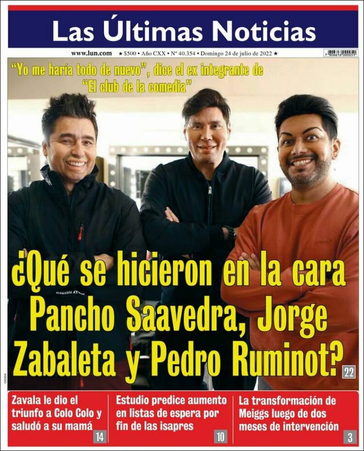 Portada de Las Últimas Noticias (Chile)