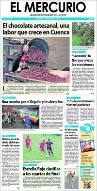Portada de Diario El Mercurio (Ecuador)