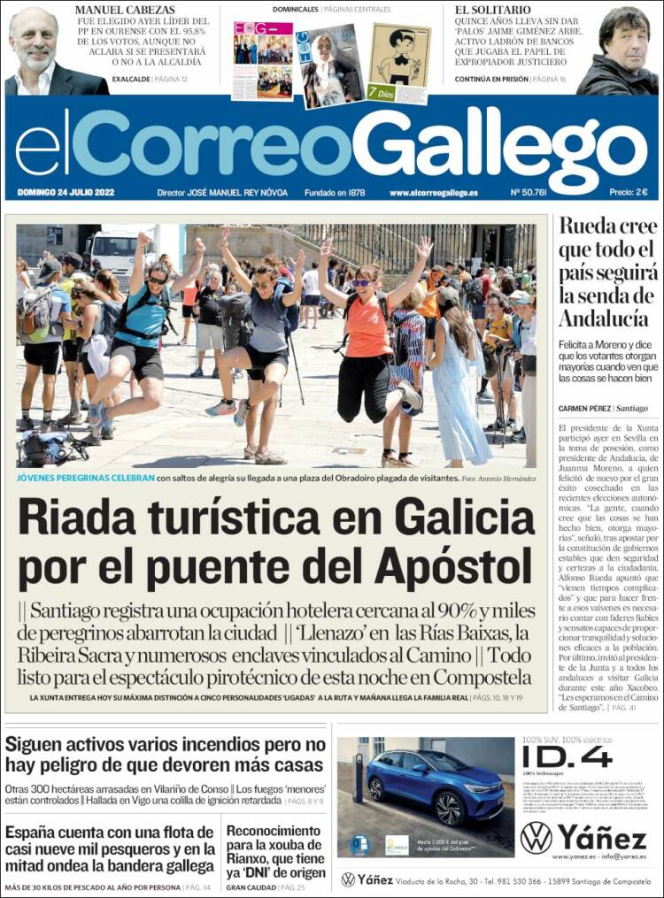 Portada de El Correo Gallego (España)