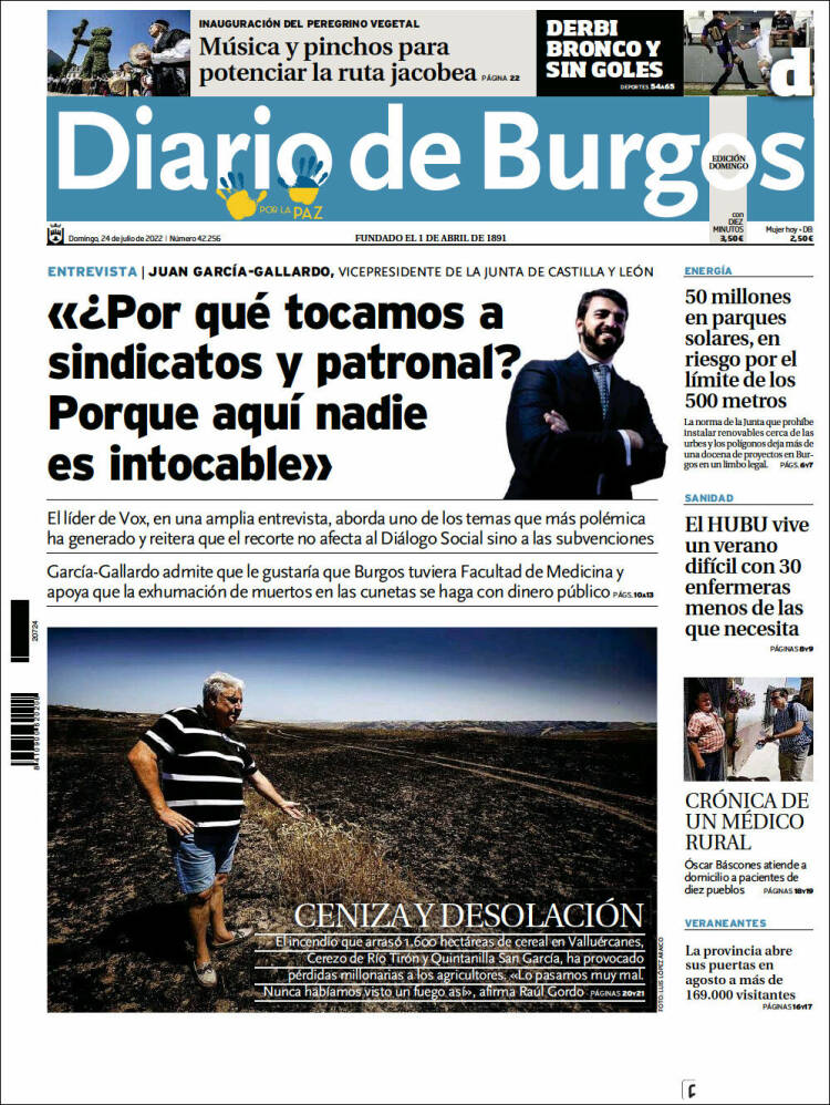 Portada de Diario de Burgos (España)