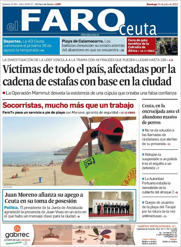 Portada de El Faro de Ceuta (España)