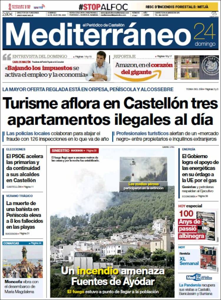 Portada de El Periódico Mediterraneo (España)