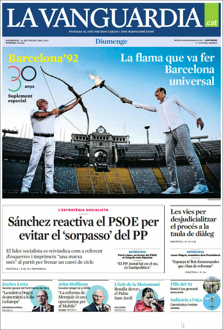 Portada de La Vanguardia (España)