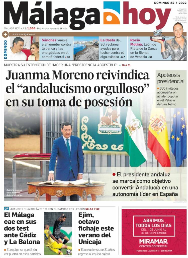 Portada de Málaga Hoy (España)