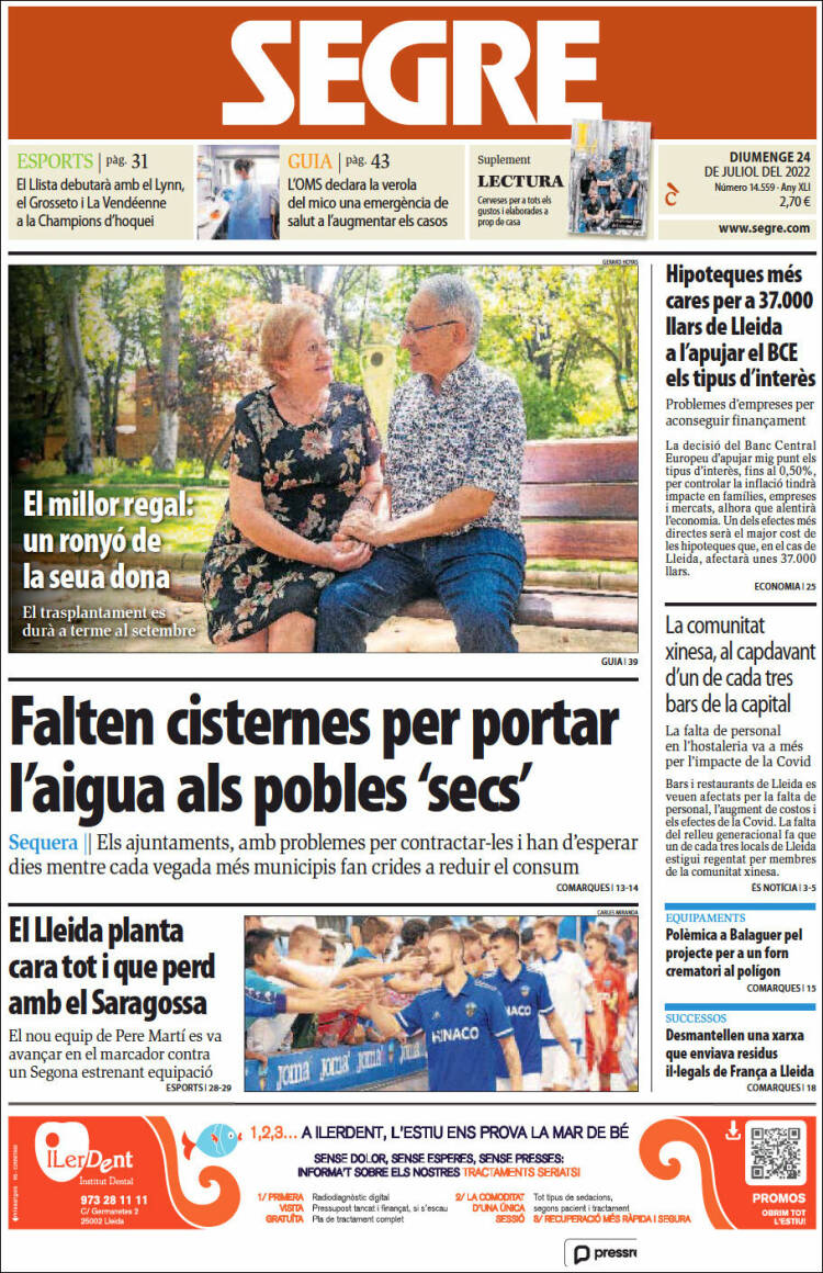 Portada de Segre (España)