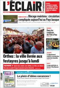 Portada de L'Eclair des Pyrénées (Francia)