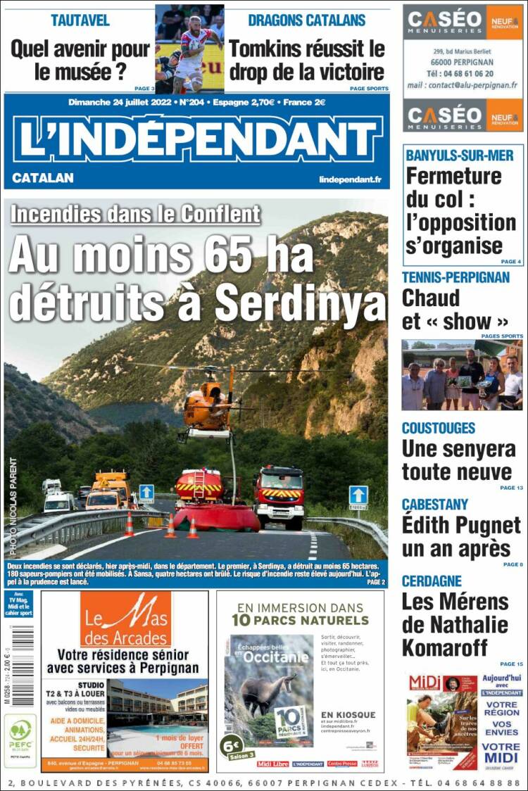 Portada de Le Indépendant (Francia)