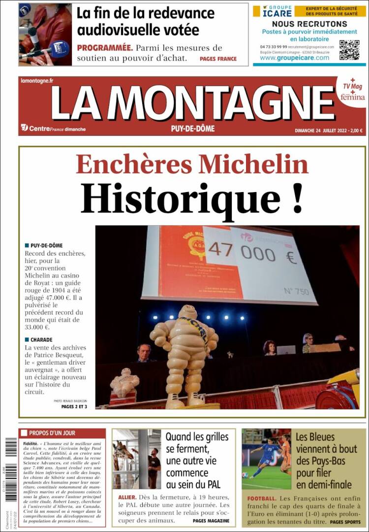 Portada de La Montagne (Francia)