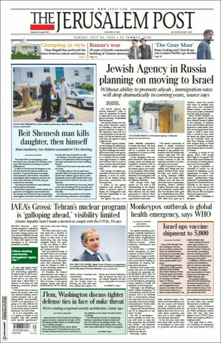 Portada de The Jerusalem Post (Israel)