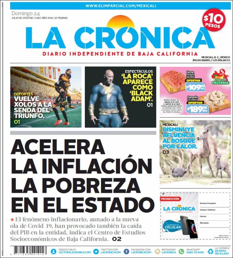 Portada de La Crónica de Baja California (Mexico)