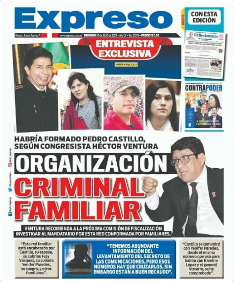 Portada de Expreso (Per&uacute;)