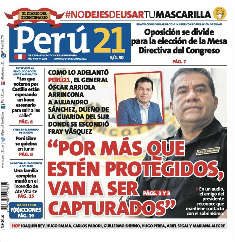 Portada de Perú 21 (Per&uacute;)
