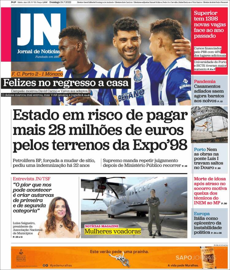 Portada de Jornal de Notícias (Portugal)