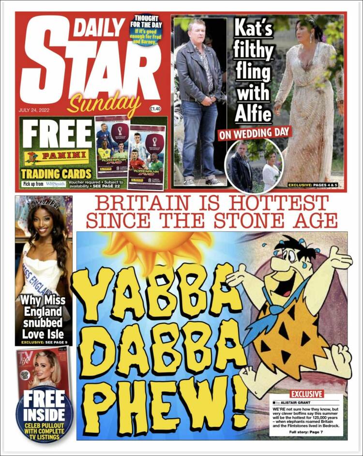 Portada de Daily Star (Reino Unido)