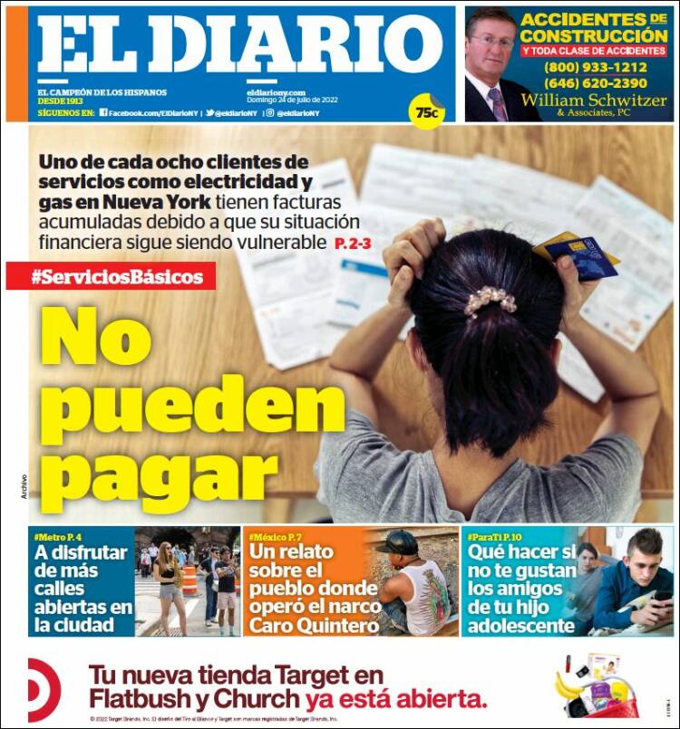 Portada de El Diario NY (USA)
