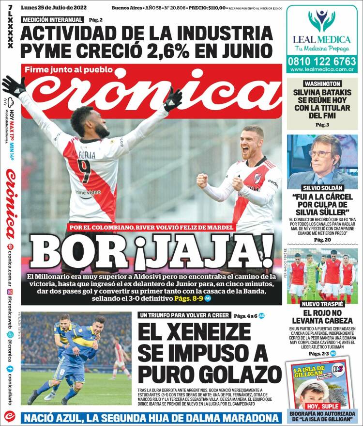 Portada de Crónica (Argentina)