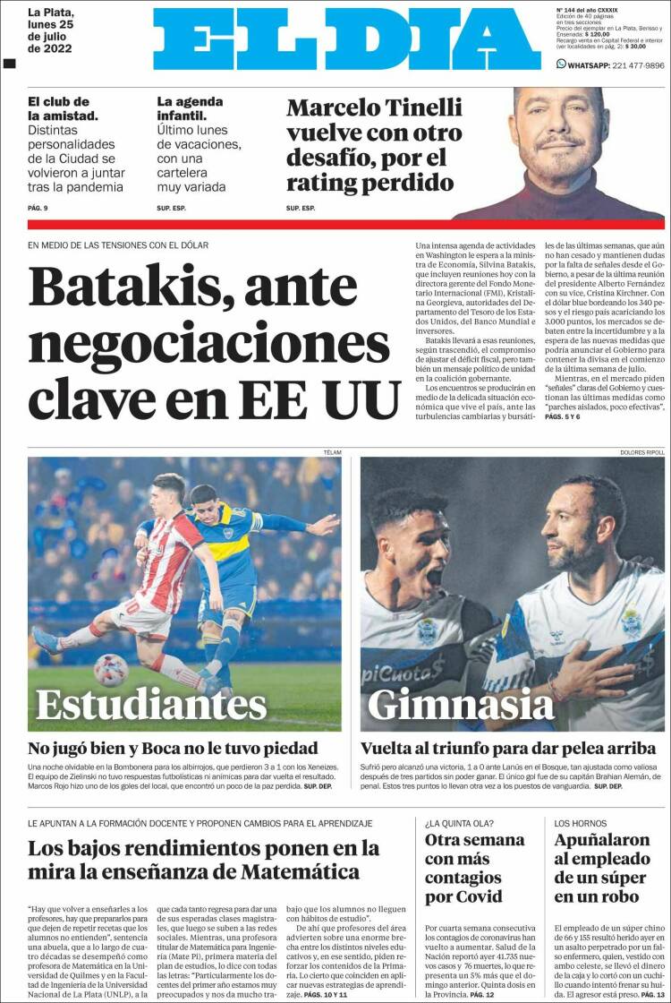 Portada de El Día de la Plata (Argentina)