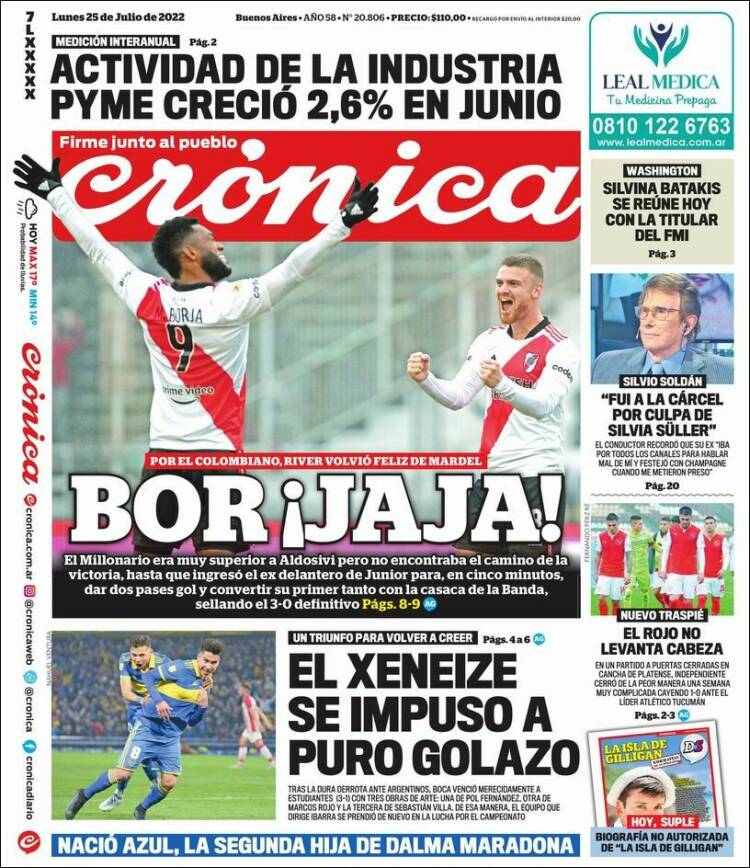 Portada de Diario El Libertador (Argentina)