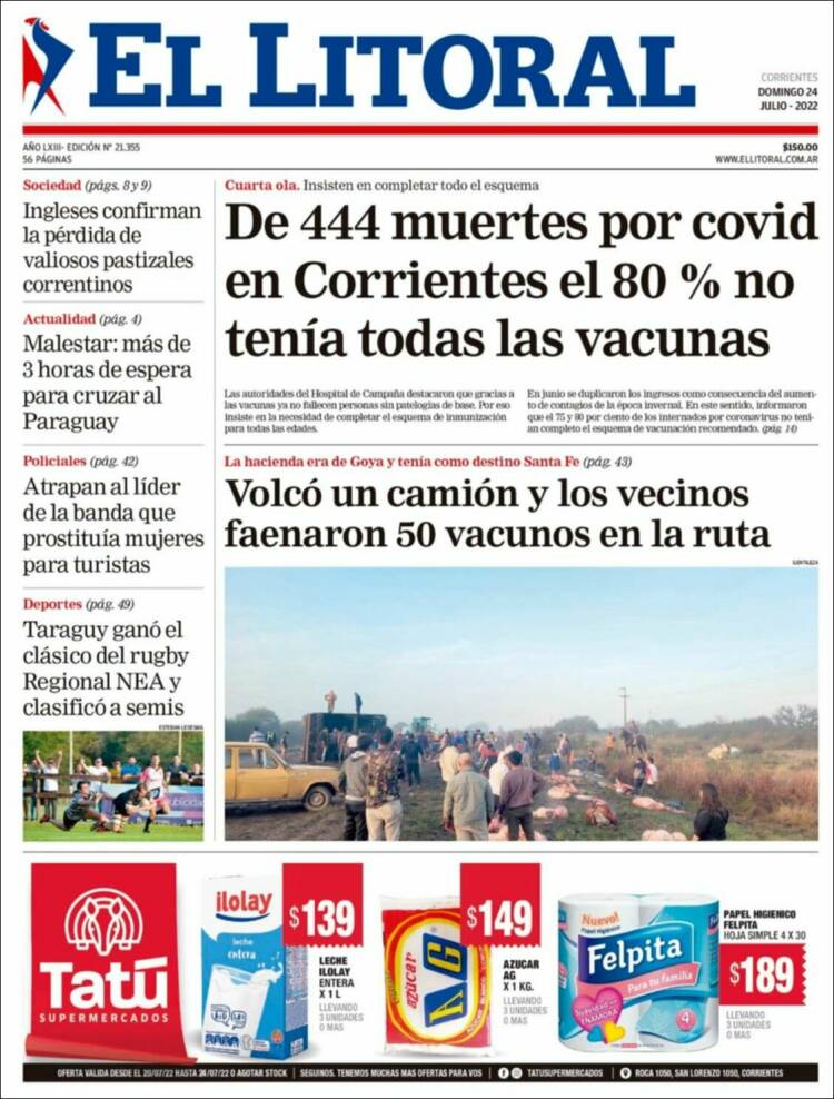 Portada de El Litoral Corrientes (Argentina)