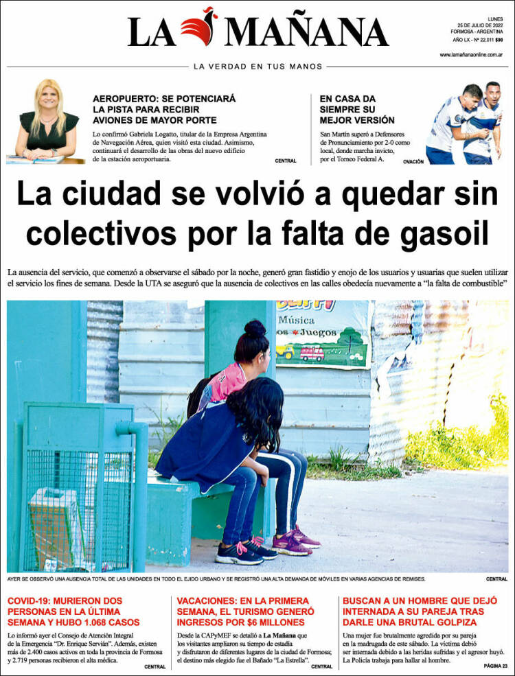 Portada de Diario La Mañana (Argentina)