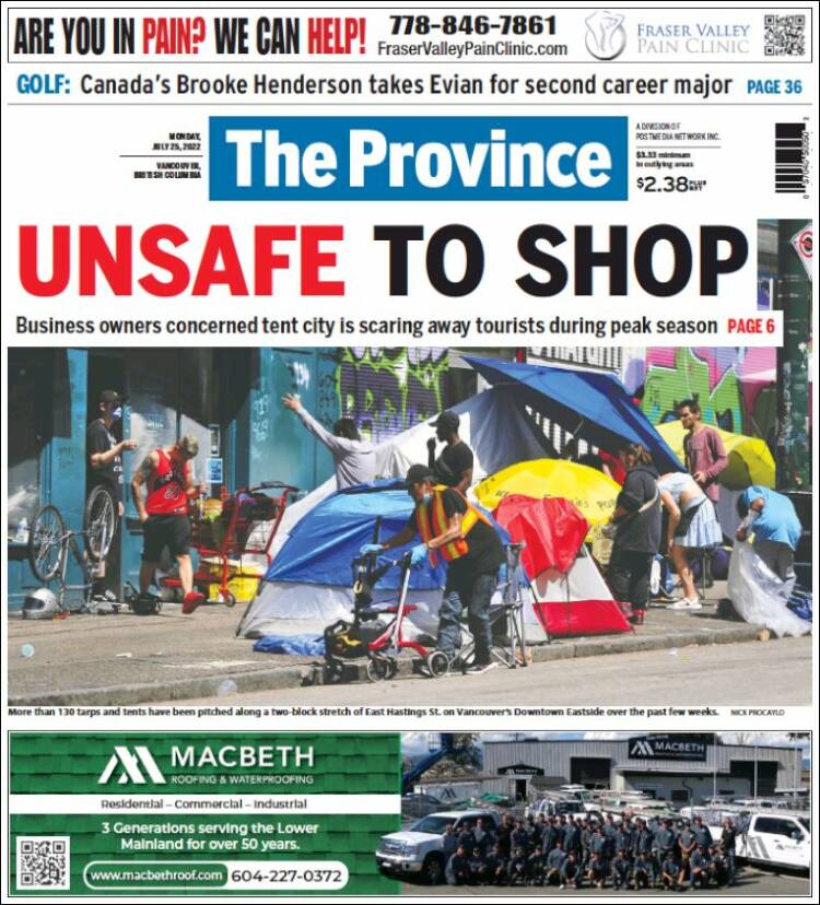 Portada de The Province (Canadá)