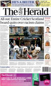 Portada de The Herald (Reino Unido)