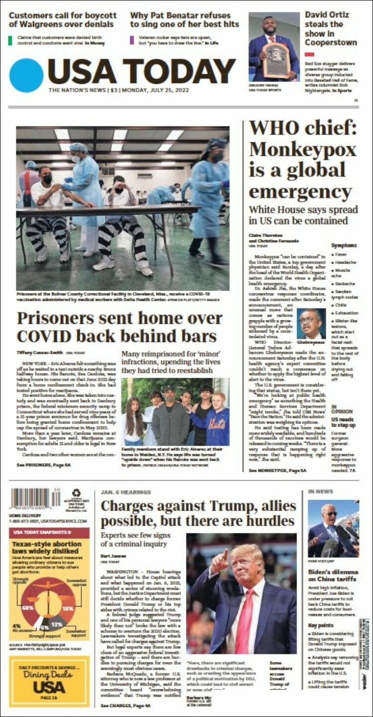 Portada de USA Today (USA)
