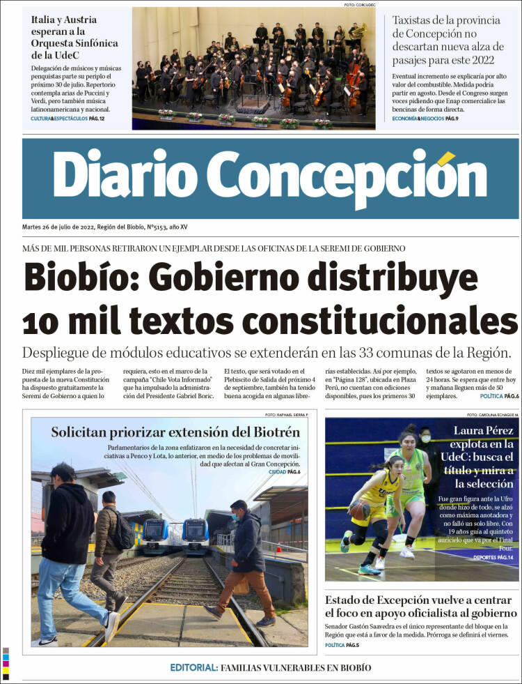 Portada de Diario de Concepción (Chile)