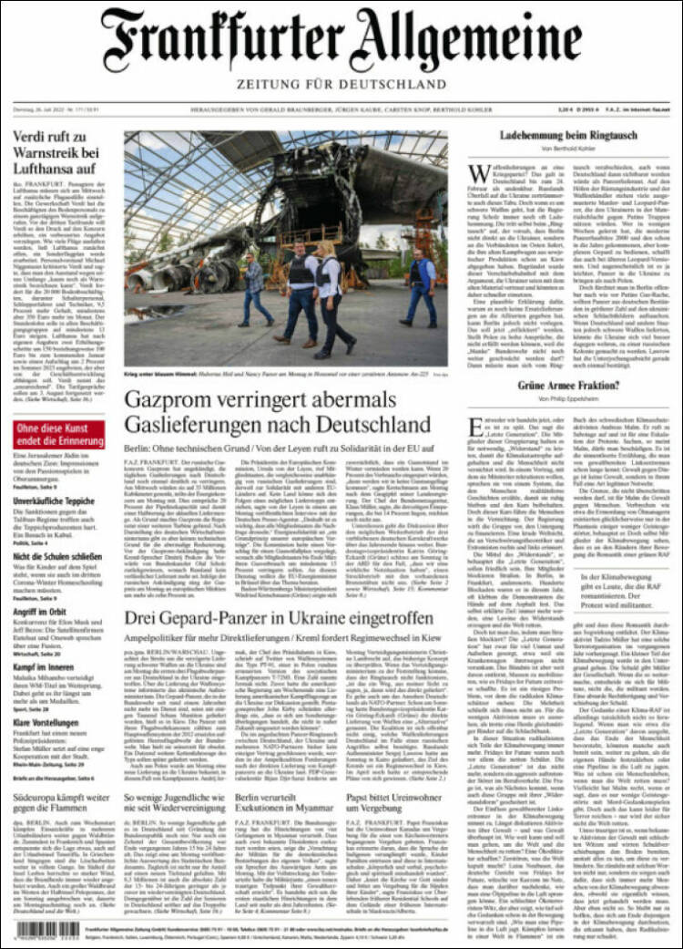 Portada de Frankfurter Allgemeine (Alemania)