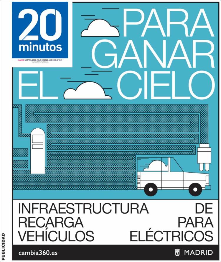 Portada de 20 Minutos - Madrid (España)