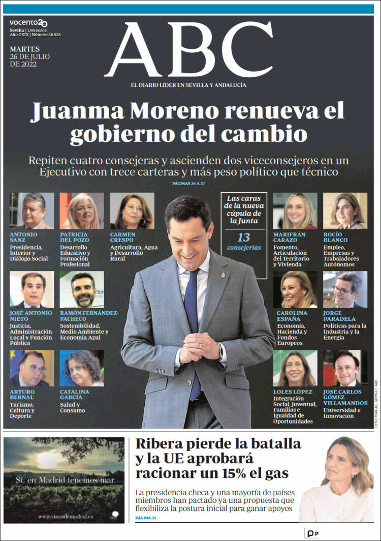 Portada de ABC - Sevilla (España)