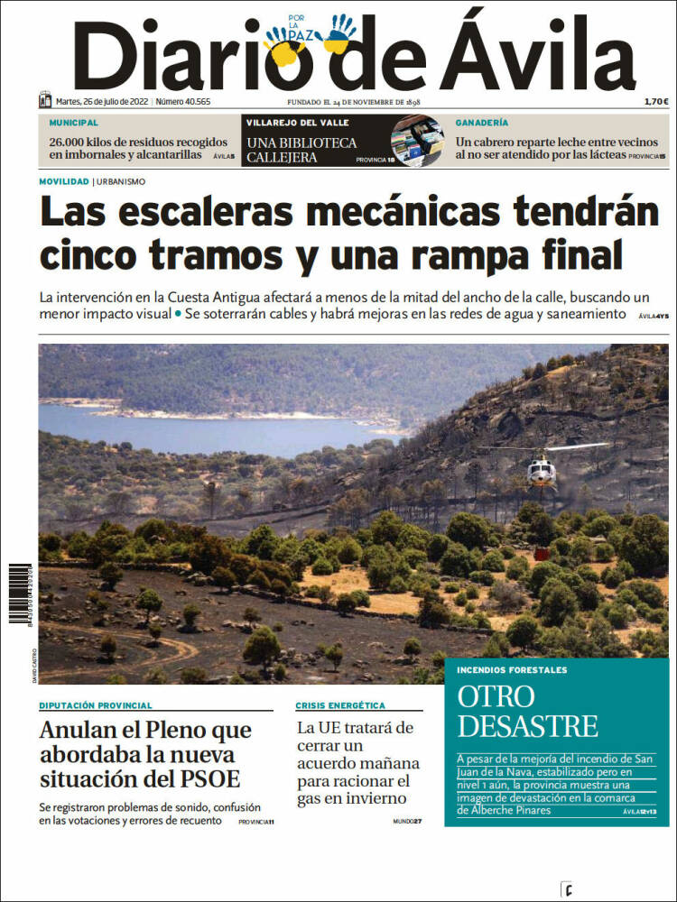 Portada de Diario de Ávila (España)