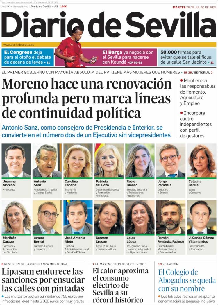 Portada de Diario de Sevilla (España)