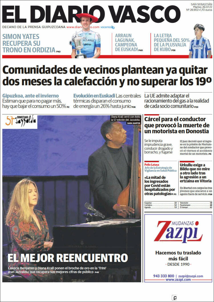 Portada de Diario Vasco (España)