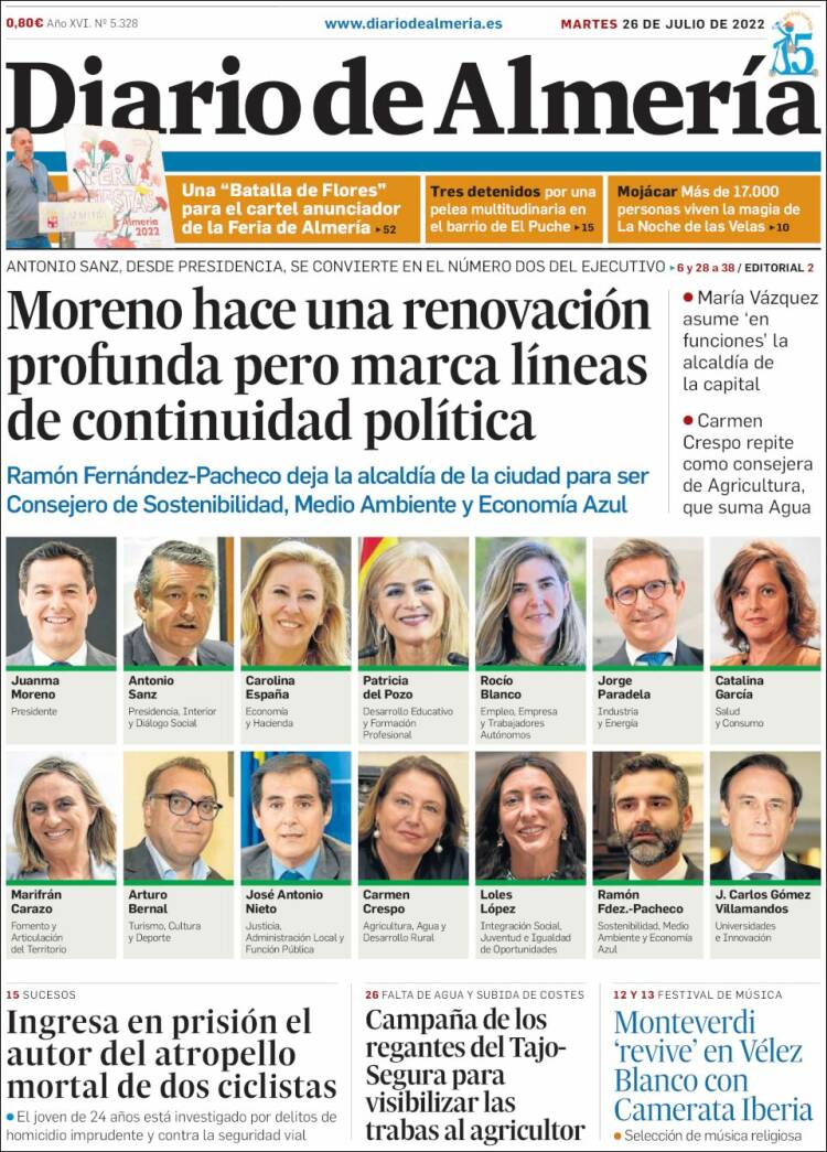 Portada de Diario de Almería (España)