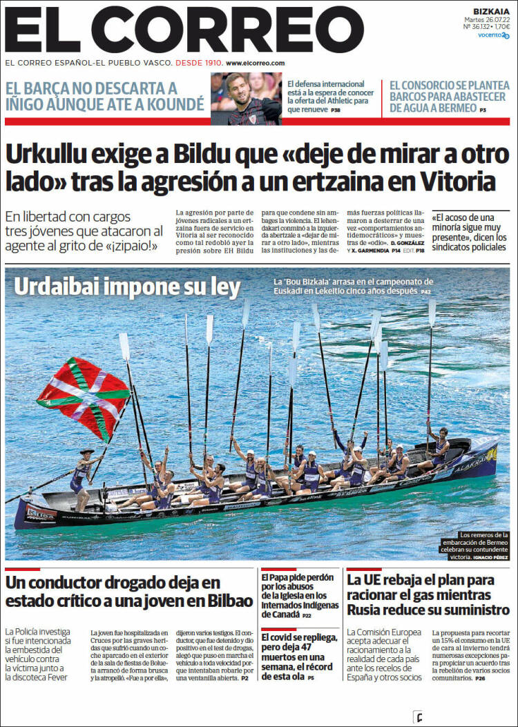 Portada de El Correo (España)