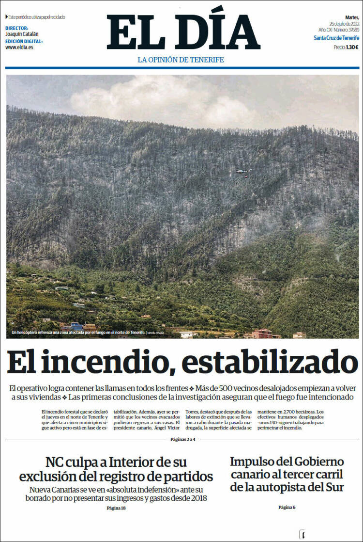 Portada de El Día (España)