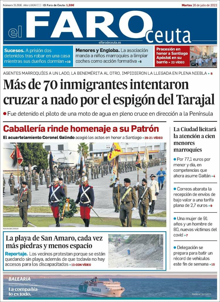 Portada de El Faro de Ceuta (España)