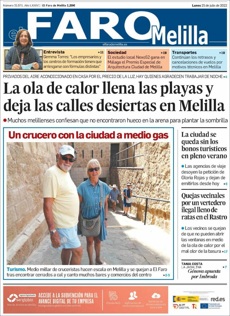 Portada de El Faro de Melilla (España)
