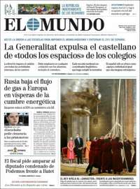 Portada de El Mundo (España)