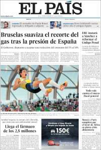 Portada de El País (España)