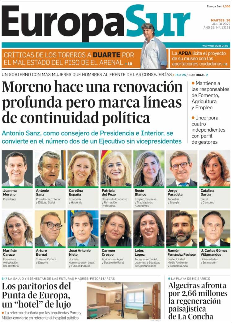 Portada de Europa Sur (España)