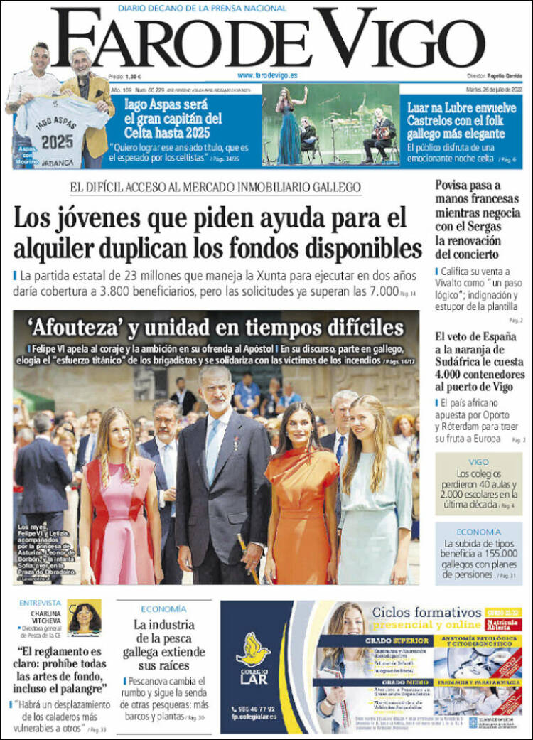 Portada de Faro de Vigo (España)