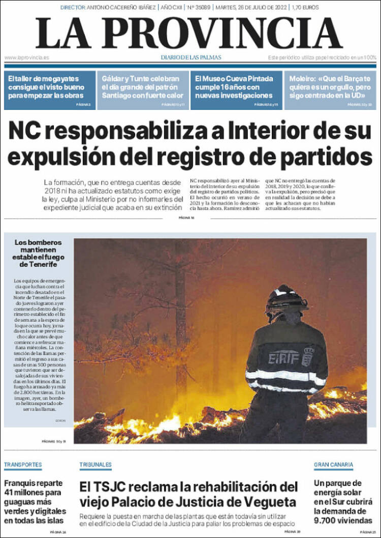 Portada de La Provincia (España)